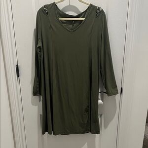 Olive Green Long Sleeve Dress